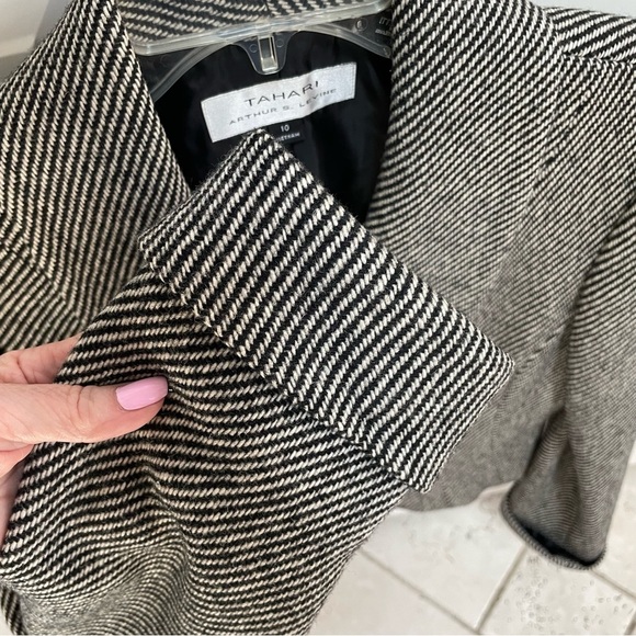 Tahari ASL Wool Blend Fully Lined One Button Cuff Sleeve Double Breasted Jacket - Picture 3 of 11